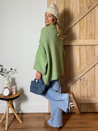 Oversized Statement Knit / Soft Green