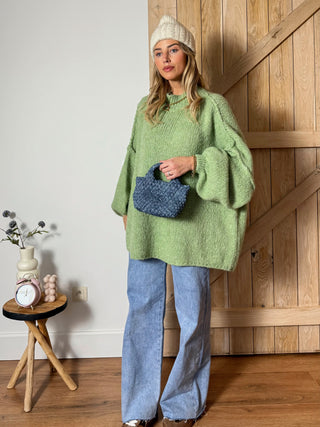 Oversized Statement Knit / Soft Green