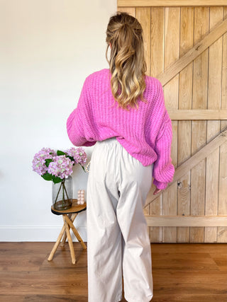 Comfy Cable Knit / Candy Pink