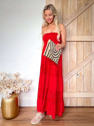 Strapless Maxi Dress / Red