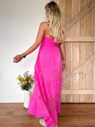 Strapless Maxi Dress / Fuchsia